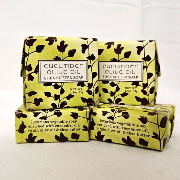 Greenwich Trading Co. Cucumber Olive Oil Shea Butter Bar Soap Four Pack NWT - Picture 1 of 5